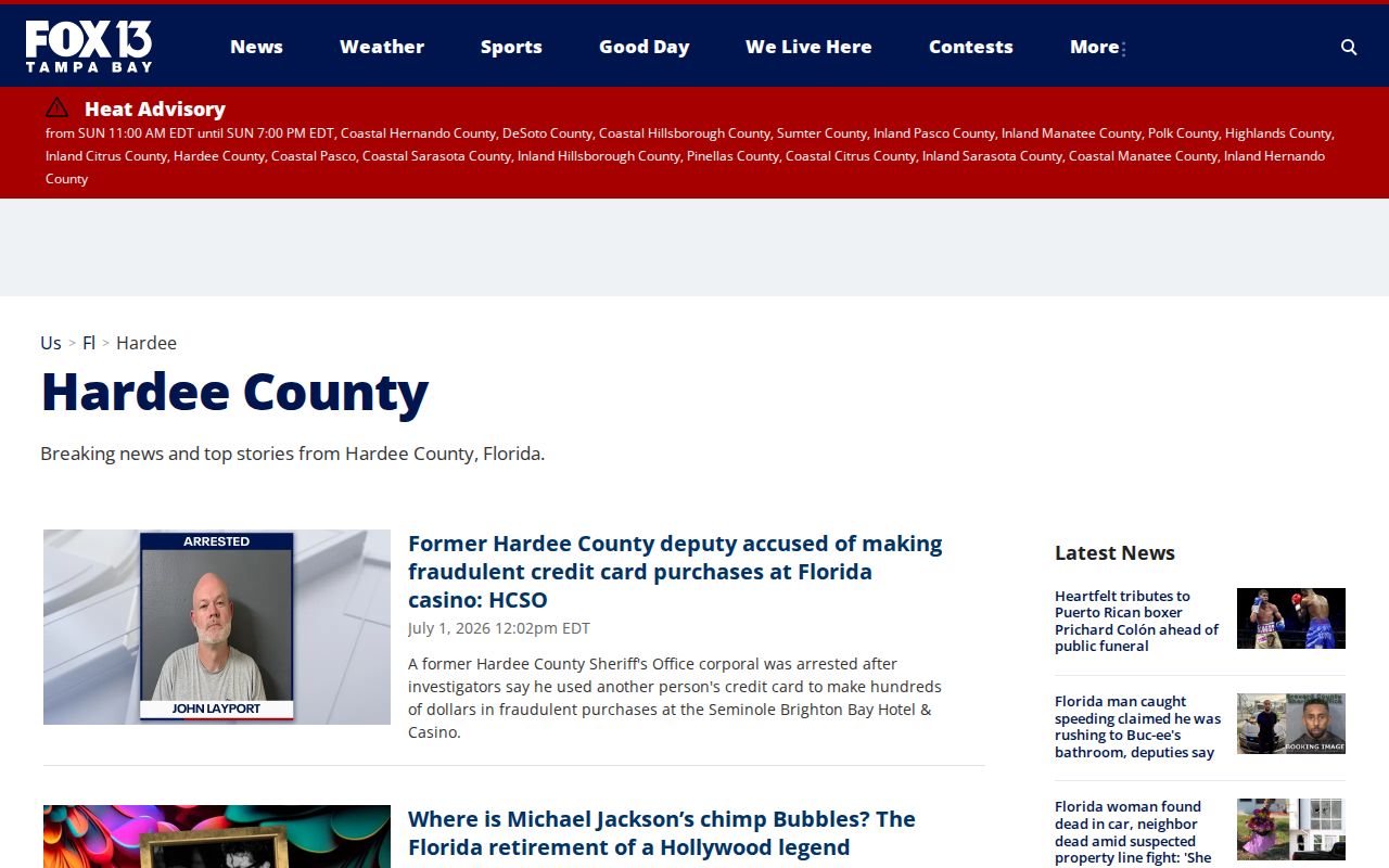 Hardee County crime news and mugshots coverage on FOX 13