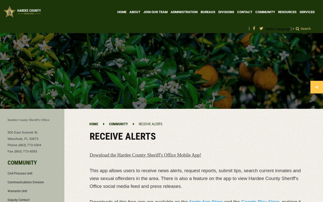 Hardee County recent arrest and inmate search app features
